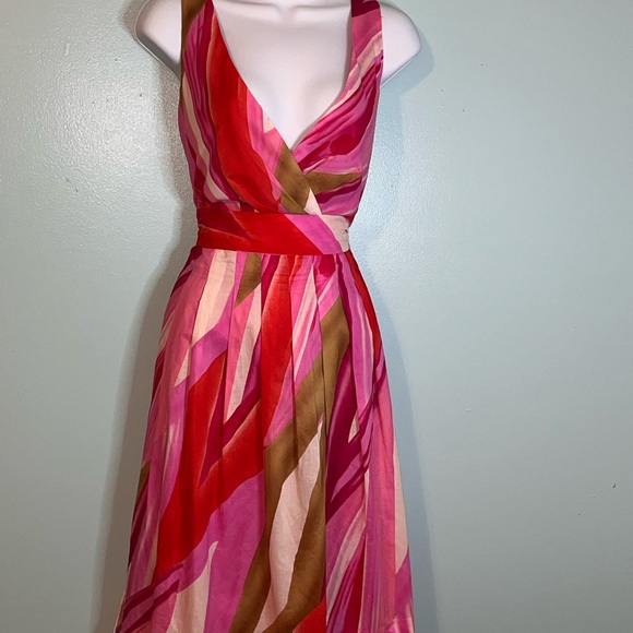 Dressbarn Dress Size 14 Sleeveless Multi Color Mid Length - Picture 3 of 11